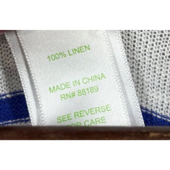 Lilly Pulitzer Myra  White Blue Stripe 100% Linen‎ Open Cardigan Sz S/M - Picture 4 of 6